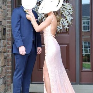 Jovani Pink Sequin Prom Dress